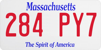 MA license plate 284PY7