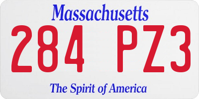 MA license plate 284PZ3