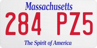 MA license plate 284PZ5