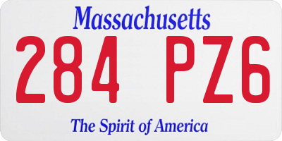MA license plate 284PZ6