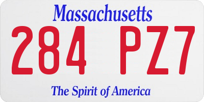 MA license plate 284PZ7