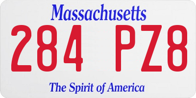 MA license plate 284PZ8