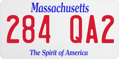 MA license plate 284QA2