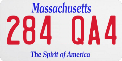 MA license plate 284QA4