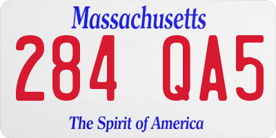 MA license plate 284QA5