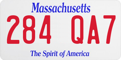 MA license plate 284QA7