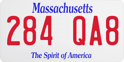 MA license plate 284QA8