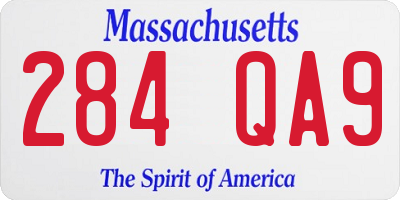 MA license plate 284QA9