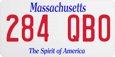 MA license plate 284QB0