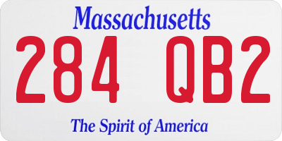 MA license plate 284QB2