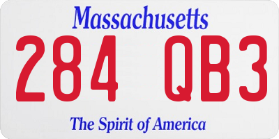 MA license plate 284QB3