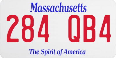 MA license plate 284QB4