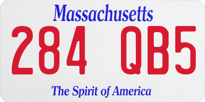 MA license plate 284QB5