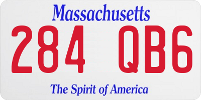 MA license plate 284QB6