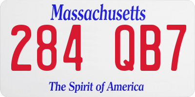 MA license plate 284QB7
