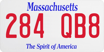 MA license plate 284QB8