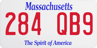 MA license plate 284QB9
