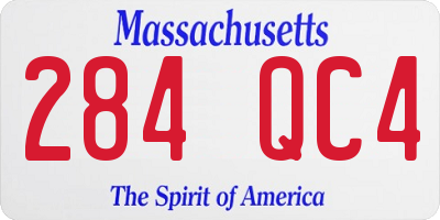 MA license plate 284QC4