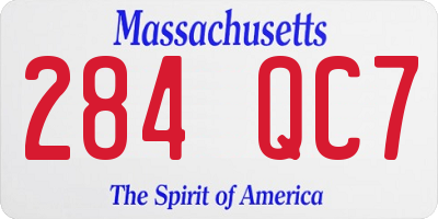 MA license plate 284QC7