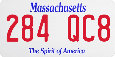 MA license plate 284QC8