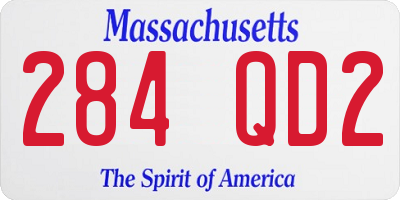 MA license plate 284QD2