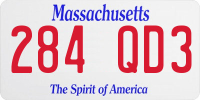 MA license plate 284QD3