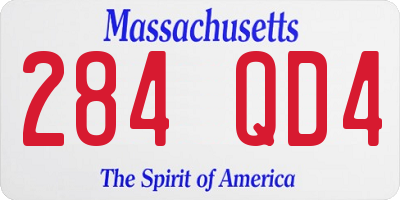 MA license plate 284QD4