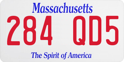 MA license plate 284QD5