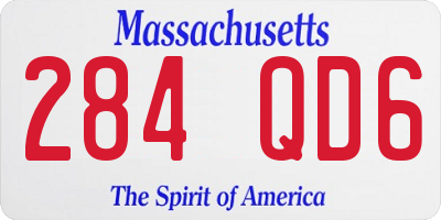 MA license plate 284QD6