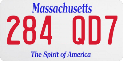 MA license plate 284QD7