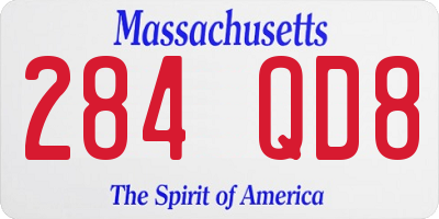 MA license plate 284QD8
