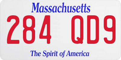 MA license plate 284QD9