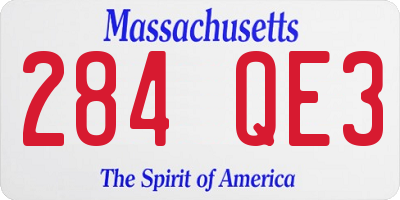 MA license plate 284QE3