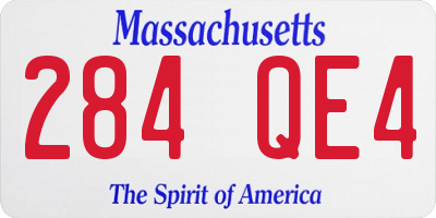 MA license plate 284QE4