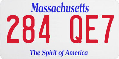 MA license plate 284QE7
