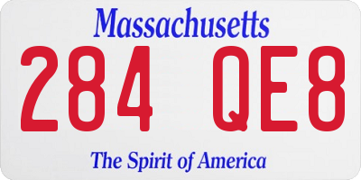 MA license plate 284QE8