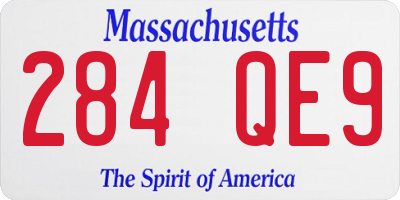 MA license plate 284QE9