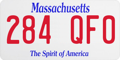 MA license plate 284QF0