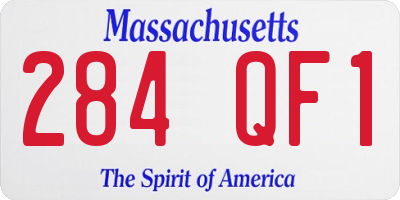 MA license plate 284QF1