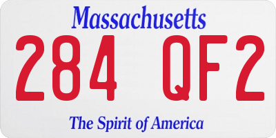 MA license plate 284QF2