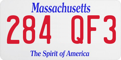 MA license plate 284QF3