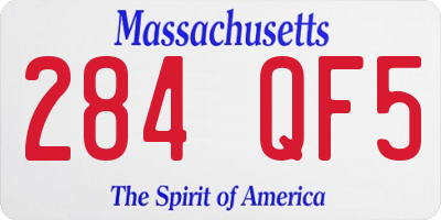 MA license plate 284QF5