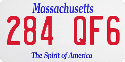MA license plate 284QF6