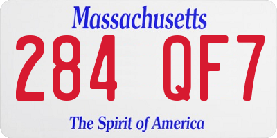 MA license plate 284QF7