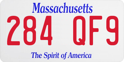 MA license plate 284QF9