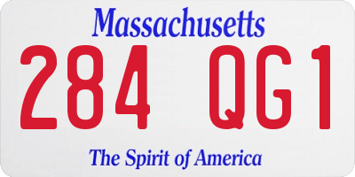 MA license plate 284QG1