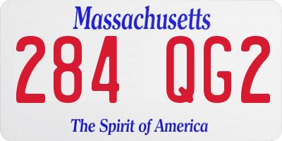 MA license plate 284QG2