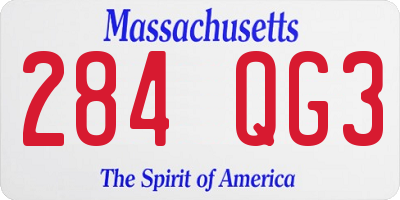 MA license plate 284QG3