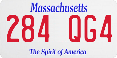 MA license plate 284QG4