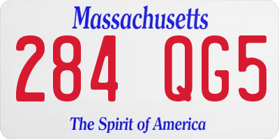 MA license plate 284QG5